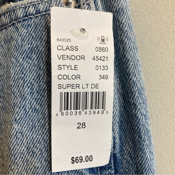 PACSUN PLAYBOY Sz 28 High Rise Distressed Wide Leg Appliqué Light Wash Jeans NEW - Picture 14 of 15